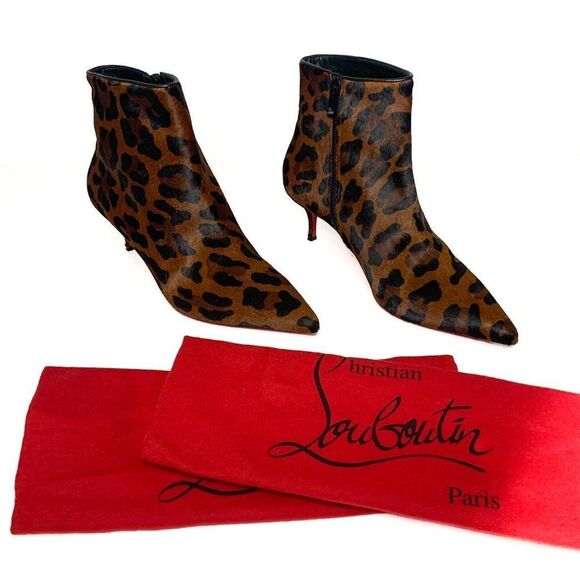 Christian Louboutin Shoes - Christian Louboutin So Kate 55 Ankle Booties EU 39.5 US 9.5 Leopard Pony Heels
